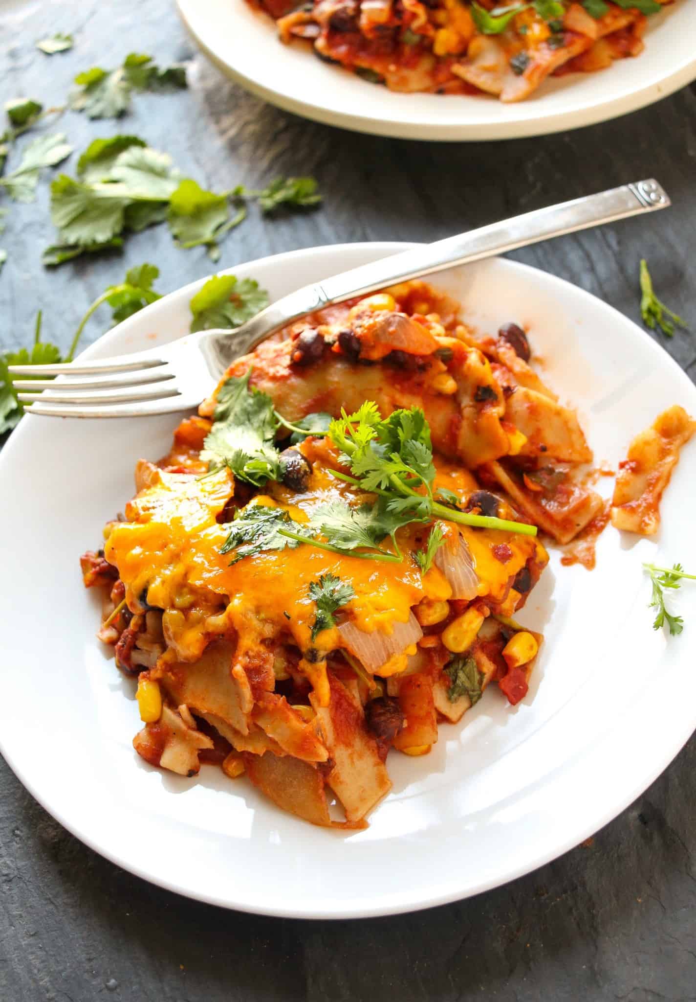 One Pot Vegetarian Mexican Lasagna  Layers of Happiness