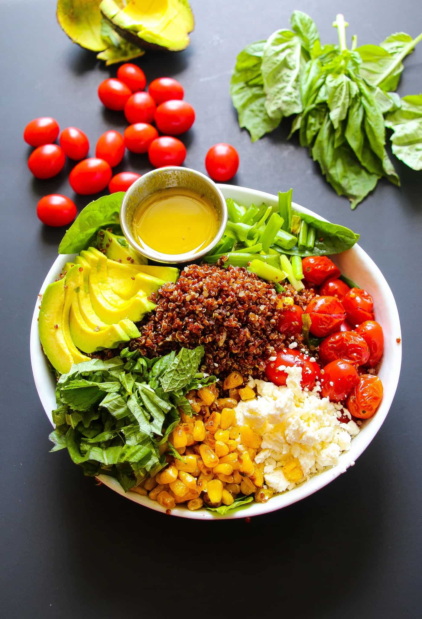 Farmer's Market Vegetarian Quinoa Cobb Salad - Layers of Happiness