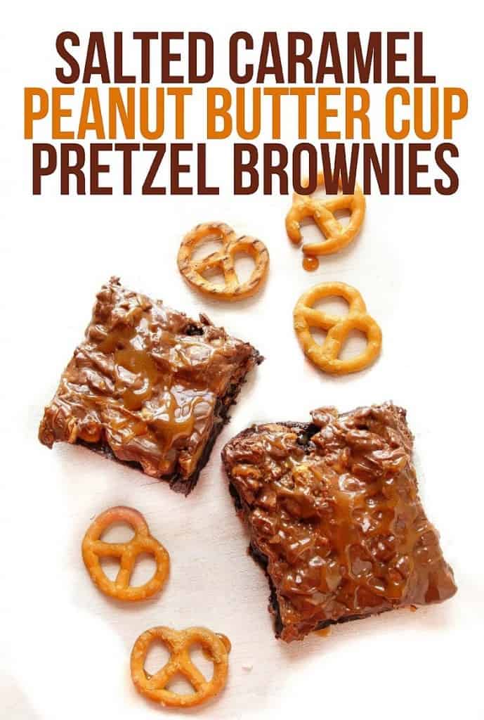 salted-caramel-peanut-butter-cup-pretzel-brownies