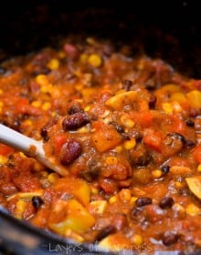 Easy Slow Cooker Vegetarian Chili Layers Of Happiness