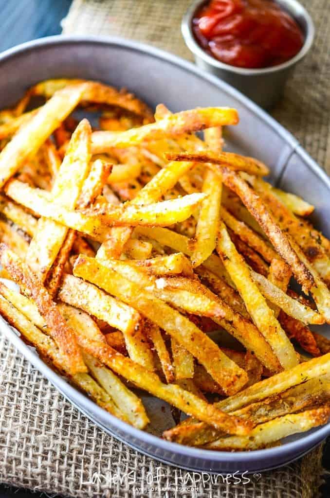 Extra Crispy Parmesan Oven Baked Fries