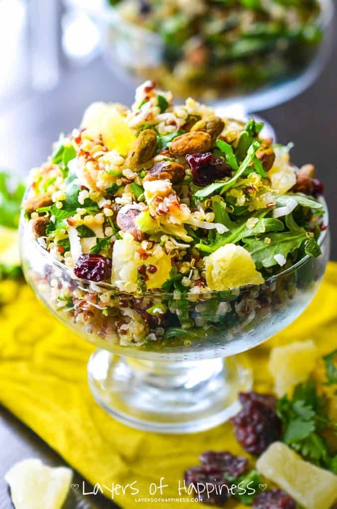 Pineapple Chicken Pistachio Quinoa Salad