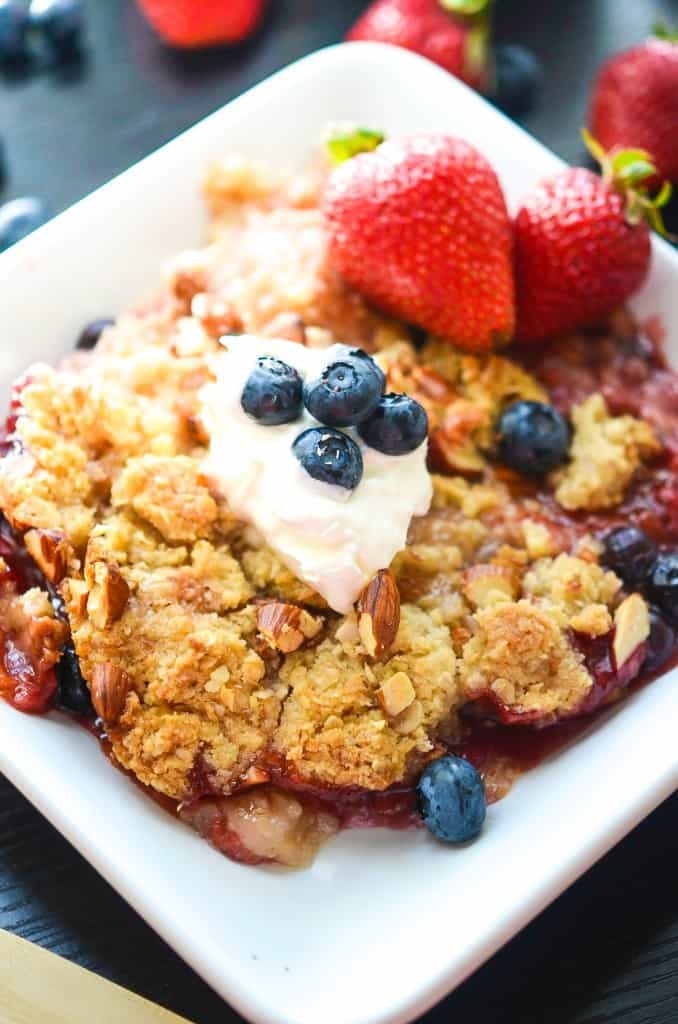 Summer Fruit Coconut Almond Crumble