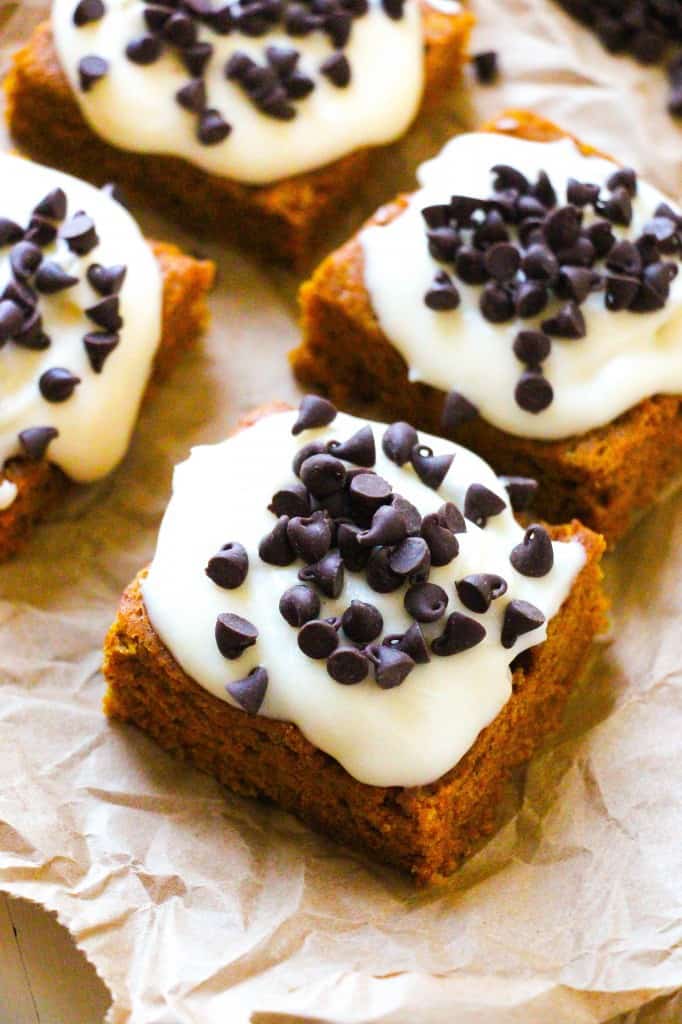 Chocolate Chip Pumpkin Bars | Sweet Treats to Bake This Fall | Sweet Treats List