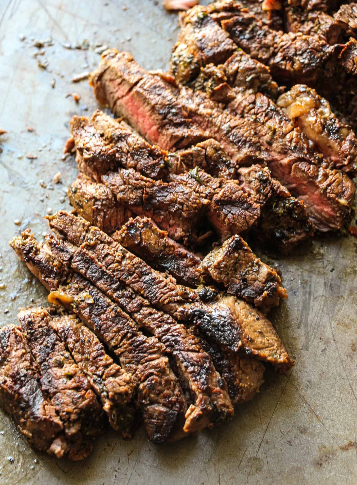 Marinated Flank Steak Recipe on the grill
