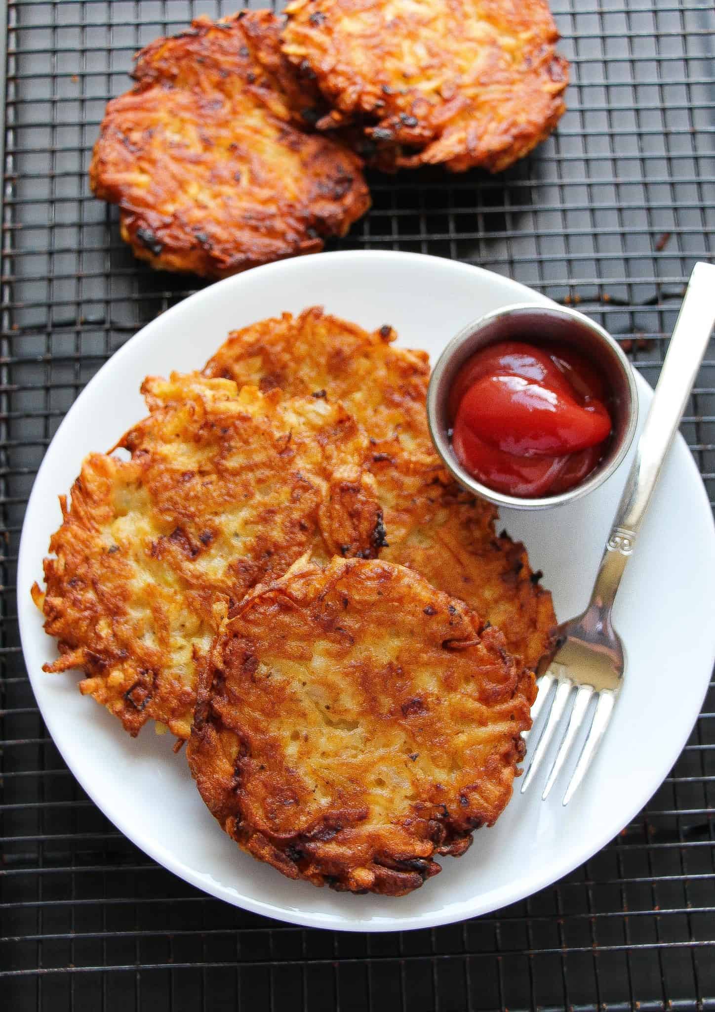 Potato Pancakes (2 ingredients crispy hash browns recipe)