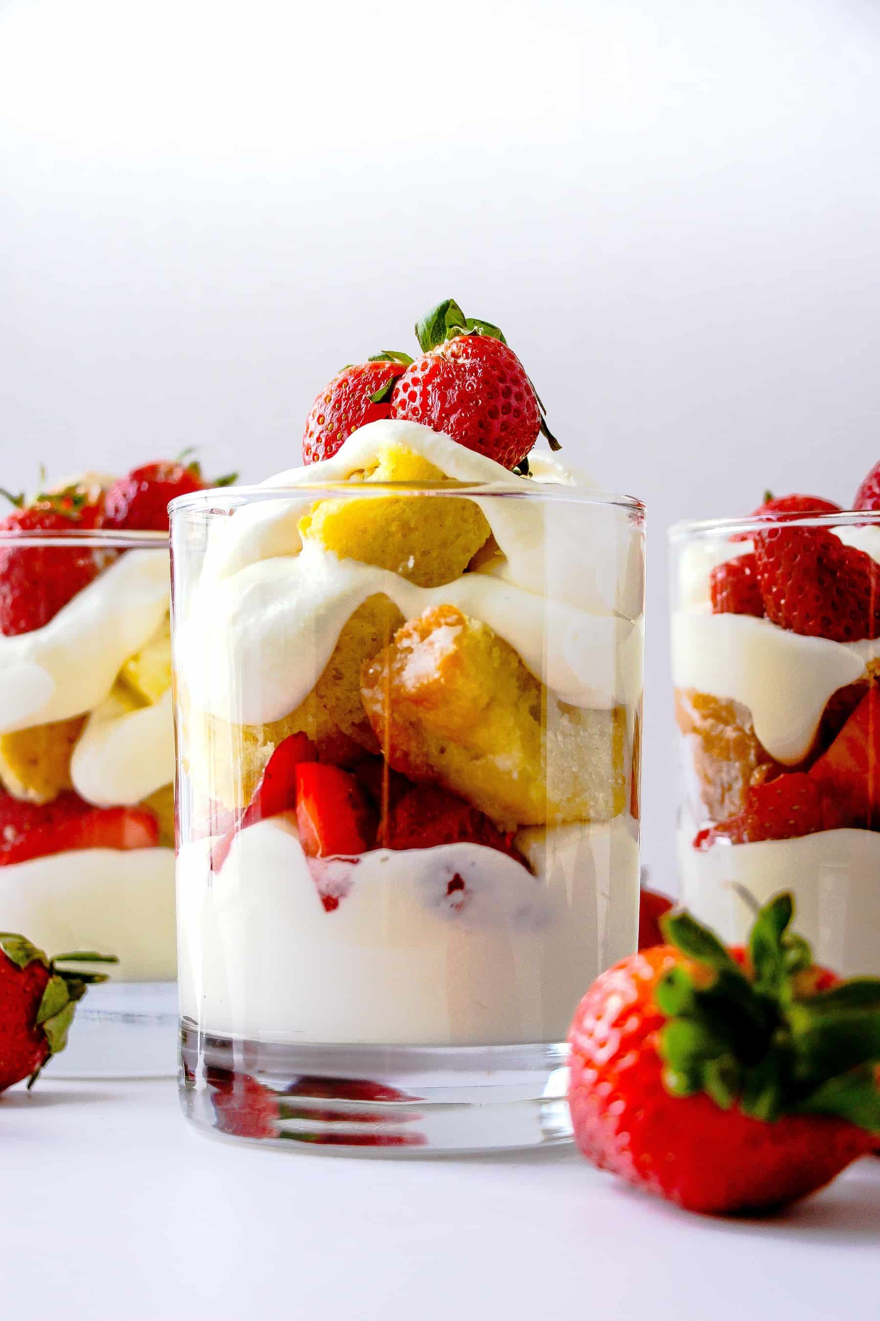 Strawberry Shortcake served in handheld cups