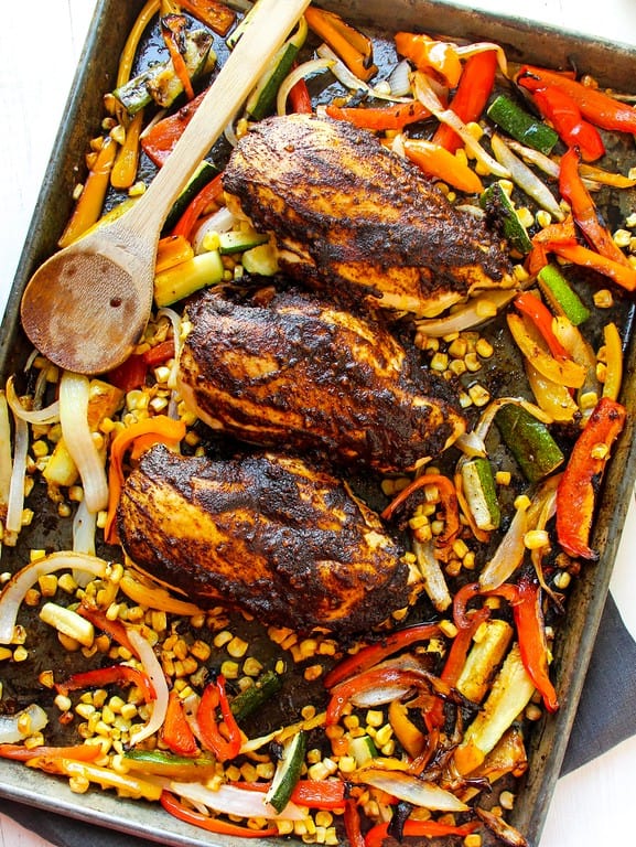 Sheet pan chicken fajitas