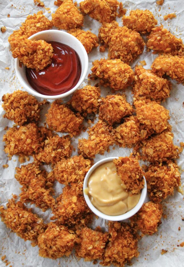 Baked BBQ Chip Chicken Nuggets