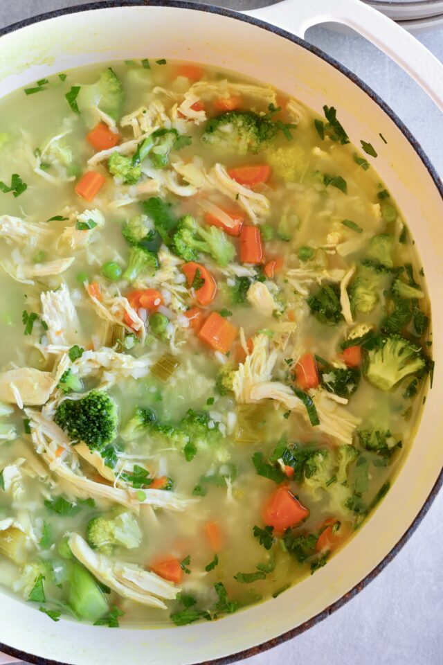 A big pot of gluten free Chicken vegetable Soup