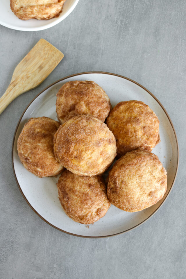 Cinnamon sugar biscuits on a plate