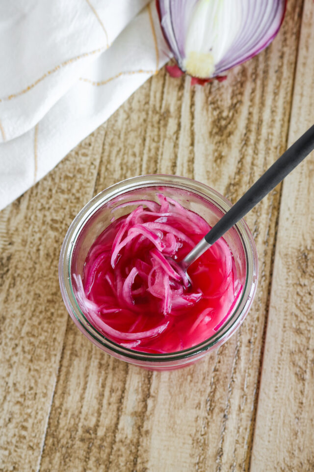 Quick Pickled Red Onions (No Cook!) - Layers of Happiness