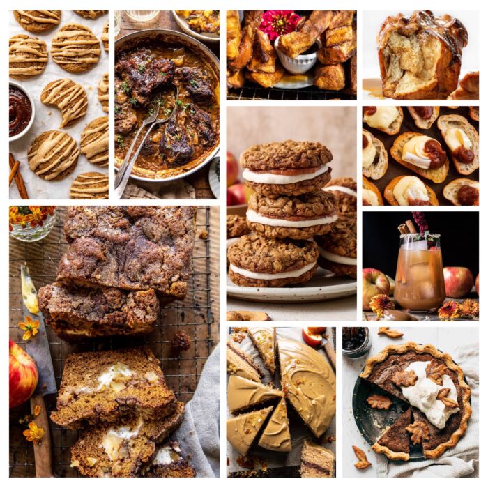 A collage of a bunch of recipes using apple butter